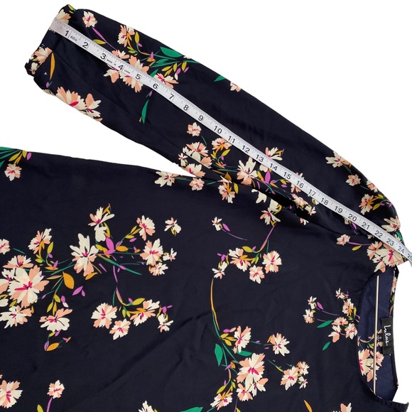 Lulus Herbaceous Babe Navy Floral Long Sleeved Shift Dress Women’s Size Small - Picture 11 of 16